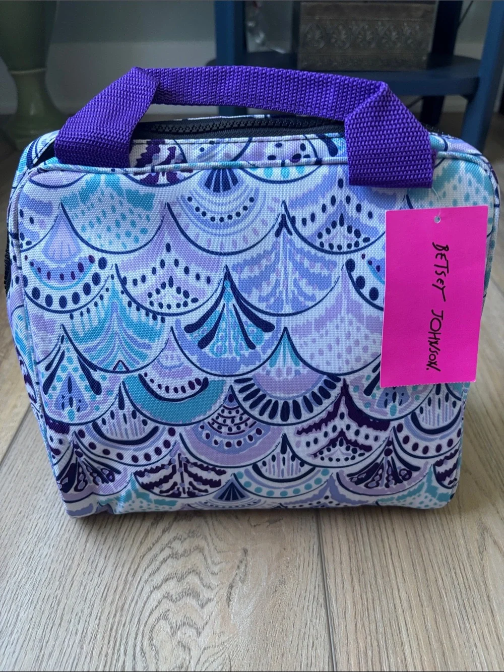 NWT Betsey Johnson Purple Multi Insulated Lunch Tote W/ 2 Containers Mermaidcore
